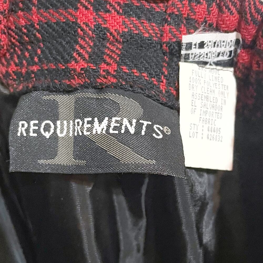VTG Requirements Womans Size 12 Red Black Plaid Fringe Midi skirt - Picture 3 of 6